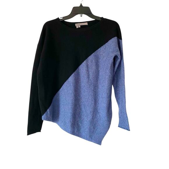 360 Cashmere Asymetric Sweater Black Blue size medium size small - Picture 1 of 7